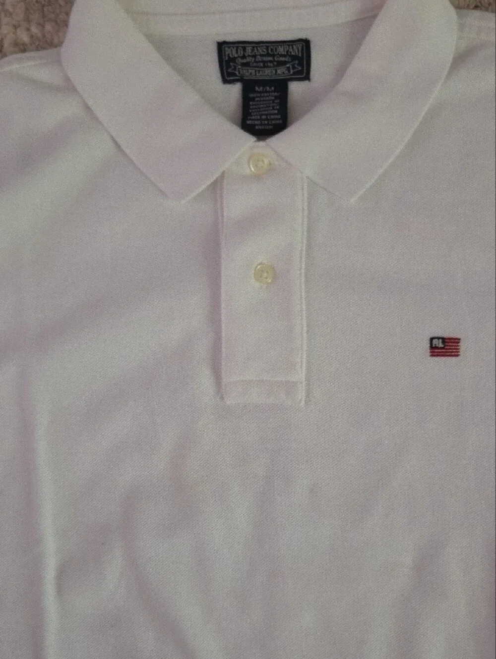 Polo Ralph Lauren White Polo, M - Vintage, Perfect Condition